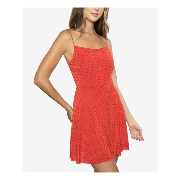 B DARLIN Womens Embellished Spaghetti Strap Square Neck Short Party A-Line Dress - Picture 3 of 5